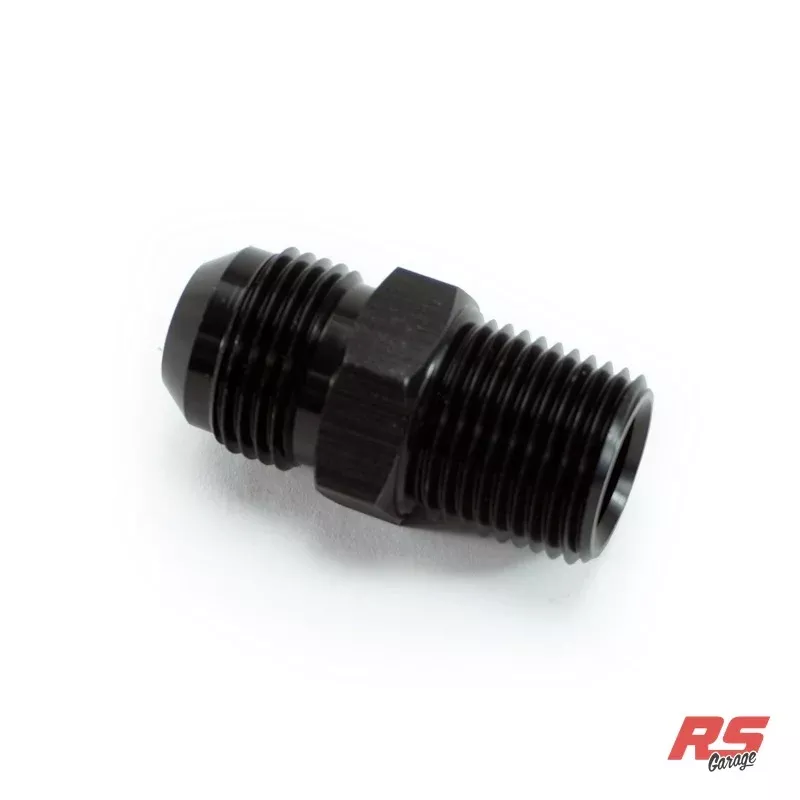 1/2 NPT Male to -10AN Male, Straight, Aluminum, Anodized Black